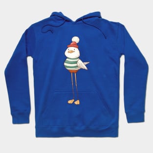 Cute Mr. Seagull in red sailor Hat Hoodie